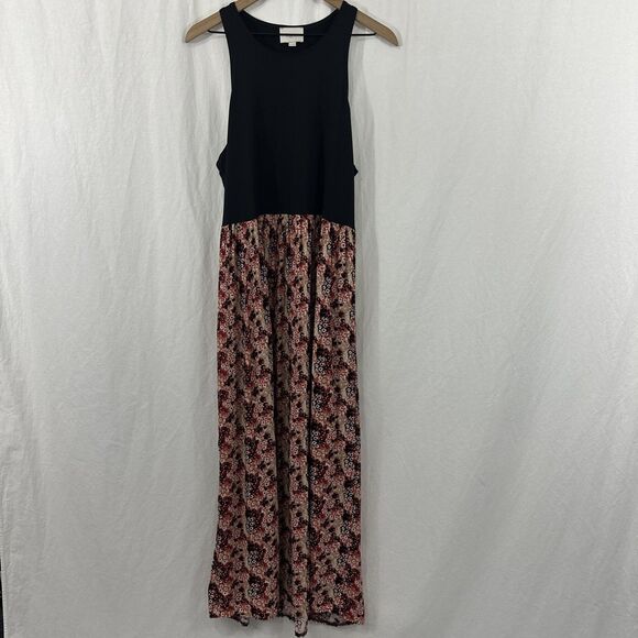 LOFT Dresses & Skirts - Loft Floral Crinkle Texture Sleeveless Maxi Tank Dress Womens Sz XL